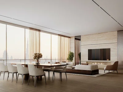 Zespół mieszkaniowy New high-rise residence One by Binghatti with swimming pools and a tennis court in the central area of Business Bay, Dubai, UAE