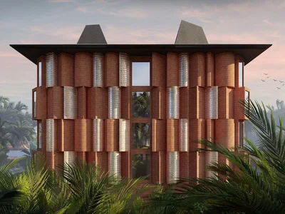 Complexe résidentiel Complex of apartments and townhouses with swimming pools and green landscape, Ubud, Bali, Indonesia