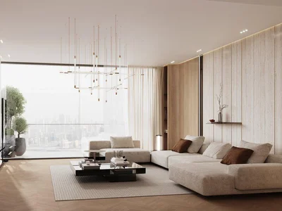 Complexe résidentiel Apartments in the new Ivory residence with swimming pools and a mini golf course in the Al Jaddaf area, Dubai