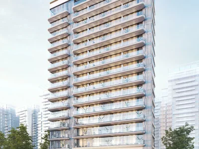 Residential complex New residence Iraz Creek View with a swimming pool and gardens on the shore of Dubai Creek, Al Jaddaf Waterfront, Dubai, UAE