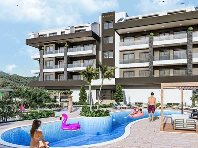 Жилой комплекс Новая резиденция с бассейном и круглосуточной охраной, Оба, Турция