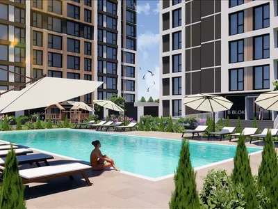 Zespół mieszkaniowy New guarded residence with swimming pools and a green area close to a metro station and highways, Istanbul, Turkey