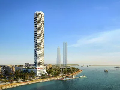 Zespół mieszkaniowy New high-rise residence Coral Reef with swimming pools and a spa center, Maritime City, Dubai, UAE
