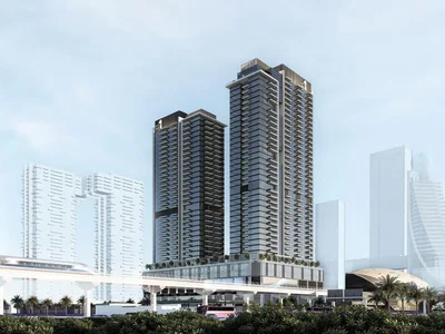 Wohnanlage New residence Avenue Park Towers with swimming pools and a park close to a metro station and the international airport, Wasl 1, Dubai, UAE