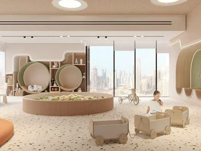 Complejo residencial New residence Avenue Park Towers with swimming pools and a park close to a metro station and the international airport, Wasl 1, Dubai, UAE