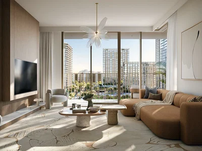 Complejo residencial New high-rise residence Valo with a swimming pool and a garden, Dubai Creek Harbour, Dubai, UAE