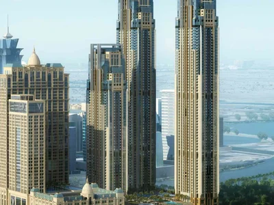 Residential complex High-rise residence Meera Tower with a panoramic view right on the banks of the Dubai Water Canal, Al Habtoor City, Dubai, UAE