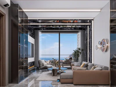 Zespół mieszkaniowy New residence with a swimming pool and a panoramic view at 500 meters from the sea, in the prestigious area of Kestel, Alanya, Turkey