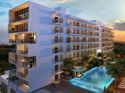 Wohnanlage New Evergreens Residence with a swimming pool, a green area and a shopping mall, Damac Hills 2, Dubai, UAE