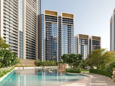 Residential complex New Orbis Residence with a swimming pool and gardens close to highways, Motor City, Dubai, UAE