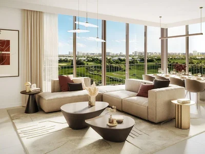 Residential complex New Golf Point Residence with a golf course, a park and a swimming pool, Emaar South, Dubai, UAE