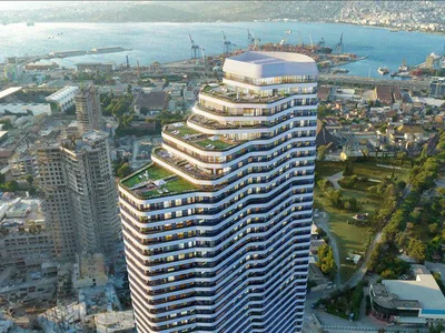 Complejo residencial New high-rise residence with swimming pools and a green area close to the coast, Izmir, Turkey