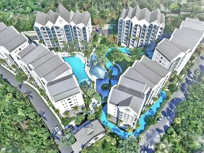 Жилой комплекс Резиденция с бассейнами и круглосуточной охраной в 250 метрах от пляжа, Пхукет, Таиланд