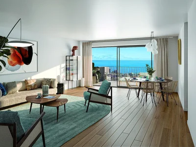 Zespół mieszkaniowy New residential complex with a garden, a parking and panoramic views in Beausoleil, Cote d'Azur, France
