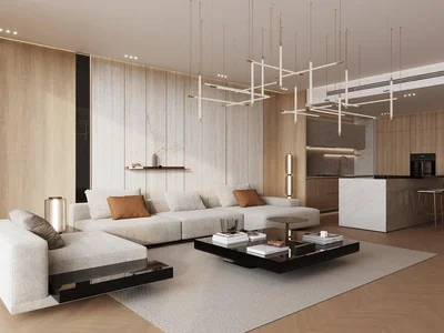 Complexe résidentiel Apartments in the new Ivory residence with swimming pools and a mini golf course in the Al Jaddaf area, Dubai