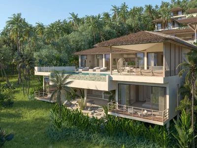 Zespół mieszkaniowy Prestigious residential complex of turnkey villas with swimming pools and sea views, Bang Makham, Samui, Thailand