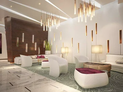 Complexe résidentiel Luxury residence Majestine with a swimming pool and gardens in the center of Business Bay, Dubai, UAE