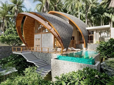Zespół mieszkaniowy New complex of villas with swimming pools, surrounded by the jungle, 3 minutes away from Na Thon Beach, Samui, Thailand