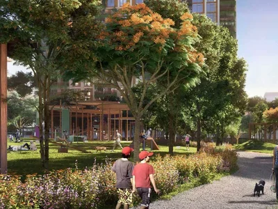 Residential complex Apartments Central Park by Meraas with panoramic views of a green park, near the beaches and the Burj Khalifa, City Walk area, Dubai, UAE