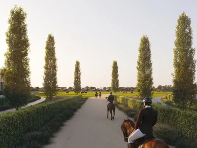Zespół mieszkaniowy New complex of villas Chevalia Estate with pools, stables and a clubhouse close to the international airport, Grand Polo Phase 1, Dubai, UAE