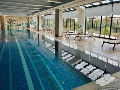 Residential complex Residence with a swimming pool, a spa and a view of the forest near a highway, Istanbul, Turkey