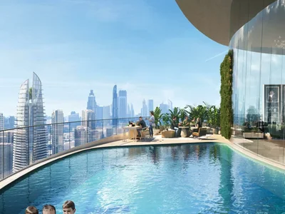 Residential complex Canal Crown — residential complex by DAMAC with swimming pools, aqua fitness equipment and observation deck in Business Bay, Dubai