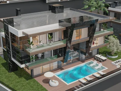 Zespół mieszkaniowy New complex of villas with swimming pools and panoramic views close to the sea, Alanya, Turkey