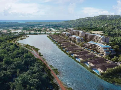 Zespół mieszkaniowy New residential complex of villas with swimming pools right by the water in Laguna Phuket, Thailand