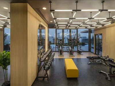 Residential complex High-rise residence with a swimming pool and lounge areas in a posh neighborhood of Bangkok, Thailand