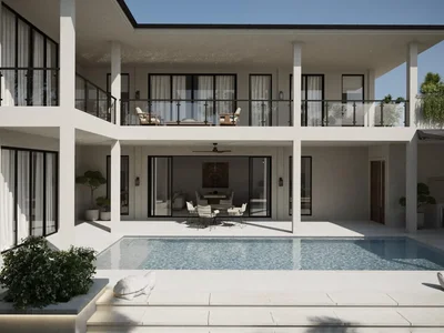 Complexe résidentiel New residential complex of two-level villas with swimming pools a few steps from the sea, Samui, Thailand