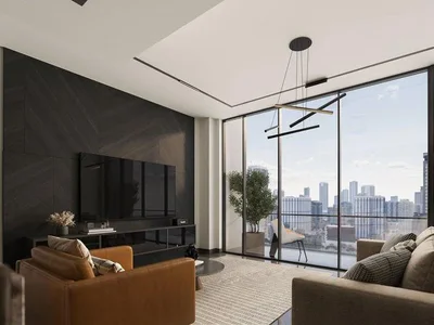 Zespół mieszkaniowy New residence Jardin Astral with a swimming pool, a co-working area and lounge areas, Jumeirah Garden city, Dubai, UAE