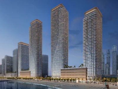Zespół mieszkaniowy New high-rise residence Bayviews by Address with a private beach near a yacht club, Palm Jumeirah, Dubai, UAE