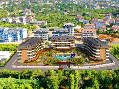 Residential complex New residence with a swimming pool and a mini golf course in a prestigious area, close to the center of Alanya, Turkey
