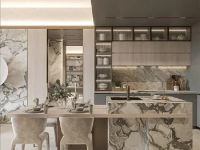 Wohnanlage New Mayfair Gardens Residence with a swimming pool, a garden and panoramic views close to Burj Khalifa and Dubai Canal, Al Satwa, Dubai, UAE