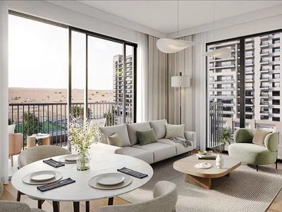 Residential complex New Hillcrest Residence with a swimming pool and a park in a green area, Town Square, Dubai, UAE