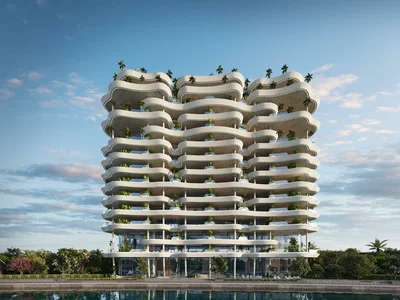 Complexe résidentiel New luxury residence Casa Canal with a swimming pool, a spa center and around-the-clock security, Safa Park, Dubai, UAE
