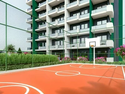 Residential complex One bedroom apartments in complex with swimming pool and sports grounds, 1 km to the sea and beaches, Mersin, Turkey