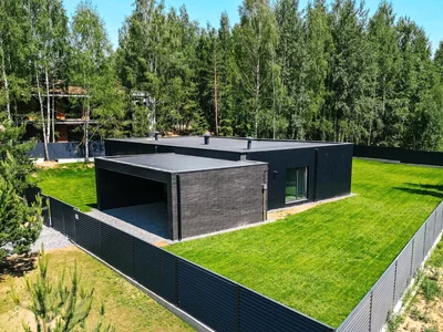 A house for the brave. An unusual black cottage with a bright character is for sale in Belarus