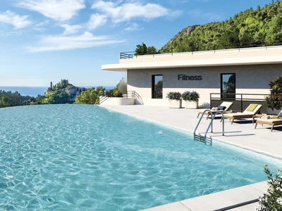 Zespół mieszkaniowy First class residential complex with swimming pools surrounded by greenery and with sea views, Eze, Cote d'Azur, France