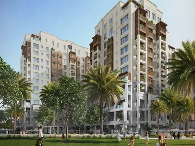Wohnanlage Residential complex near green park, marina and city beach, Dubai Creek, Dubai, UAE