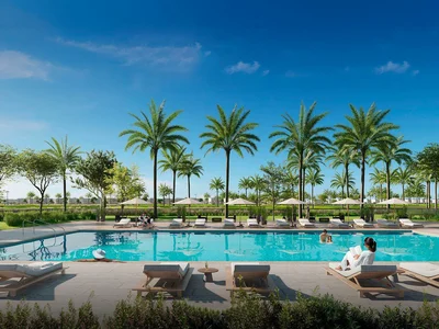 Complexe résidentiel New complex of luxury villas Fairway Villas with a golf course and restaurants, Emaar South, Dubai, UAE
