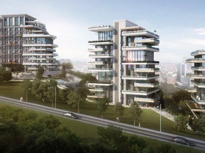 Residential complex Luxury apartments with terraces and private pools in a prestigious area, Istanbul, Turkey