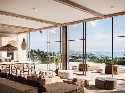 Zespół mieszkaniowy Complex of stylish villas with swimming pools and a view of the sea, Samui, Thailand