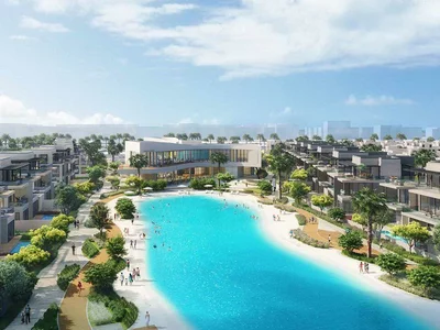 Zespół mieszkaniowy New gated complex of villas and townhouses South Bay 5 with a lagoon close to the airport, Dubai South, Dubai, UAE