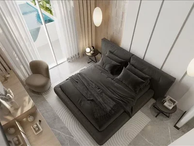 Residential complex New residence Samana Portofino with swimming pools and a lounge area, Dubai Production City, Dubai, UAE
