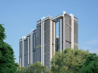 Complejo residencial New high-rise complex Milan Heights with infinity pools and tennis courts, City of Arabia, Dubai, UAE
