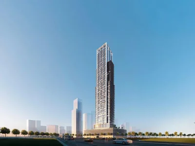 Residential complex New high-rise Auresta Residence with swimming pools, lounge areas and sports grounds, JVC, Dubai, UAE