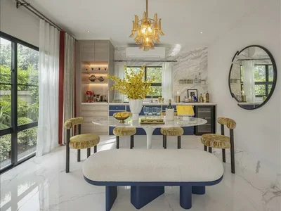 Zespół mieszkaniowy Complex of villas with a swimming pool and a park close to the airport, Bangkok, Thailand