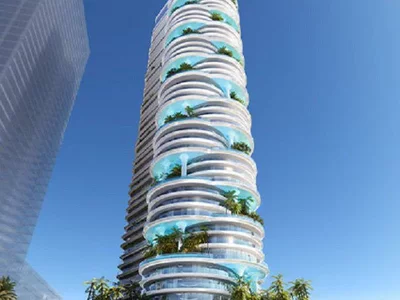 Zespół mieszkaniowy New high-rise residence Damac Casa with swimming pools and gardens, Dubai Media city, Dubai, UAE