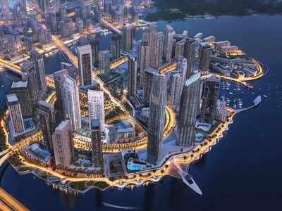 Residential complex New apartments in a prestigious residential complex Creek Rise Towers on an island in Dubai Creek Harbour, UAE